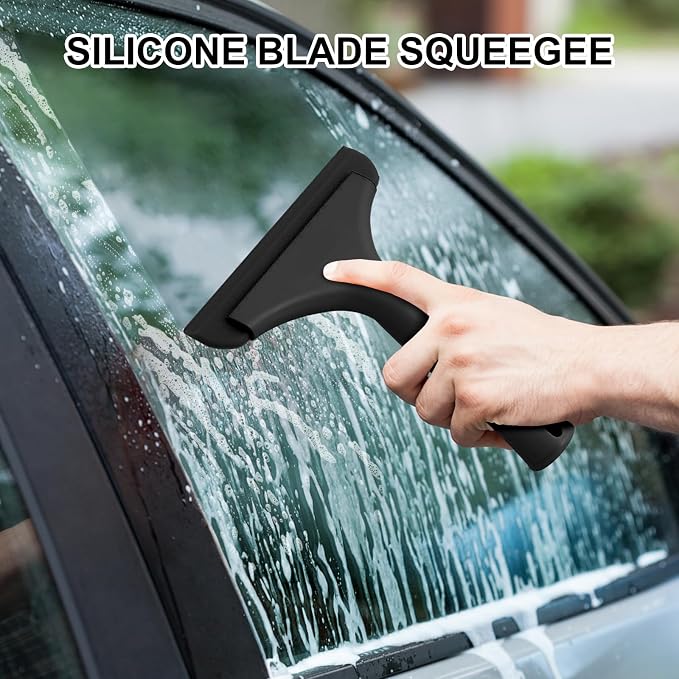SetSail Shower Squeegee for Glass Doors, Small Squeegee for Shower Glass | Mini Silicone Squeegee for Window, Glass Door, Bathroom, Mirror, Car Window
