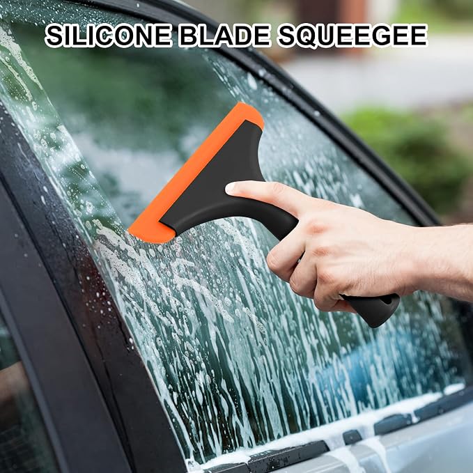 SetSail Shower Squeegee for Glass Doors, Small Squeegee for Shower Glass | Mini Silicone Squeegee for Window, Glass Door, Bathroom, Mirror, Car Window