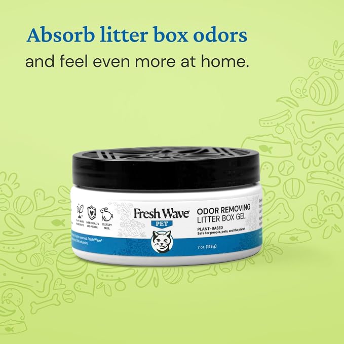 Fresh Wave Odor Removing Litter Box Bundle: (2) 7 oz. Litter Box Gels, (1) 6ct Original Packs and Pod Combo