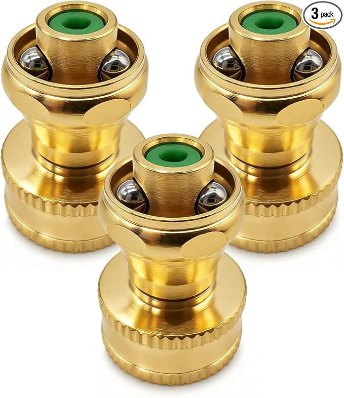 Heavy Duty Brass Hose Nozzle, 3PCS Adjustable Twist Pressure Sprayer High Pressure Water Sweeper Nozzle for Garden Hose Power Wash Hose Attachment