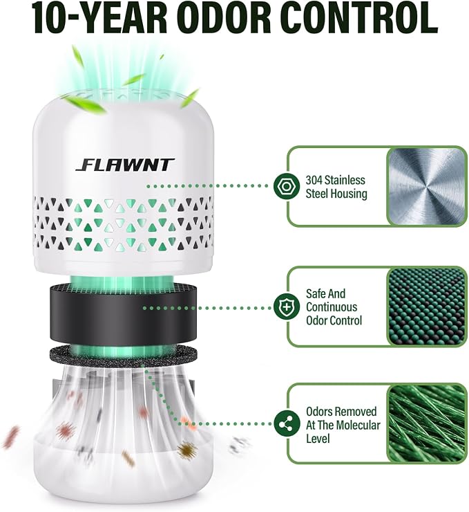 Fridge Deodorizer,Lasts Up to 10 Years,Stainless Steel,Ceramic White | Unbox and place in fridge; refrigerator deodorizer, fridge odor eliminator, no refills, baking soda fridge alternative