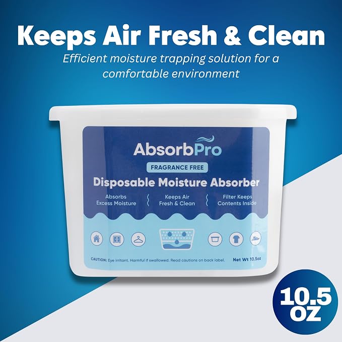 Absorb Pro Moisture Absorber Tub 10.5 oz, Fragrance Free, 6-Pack