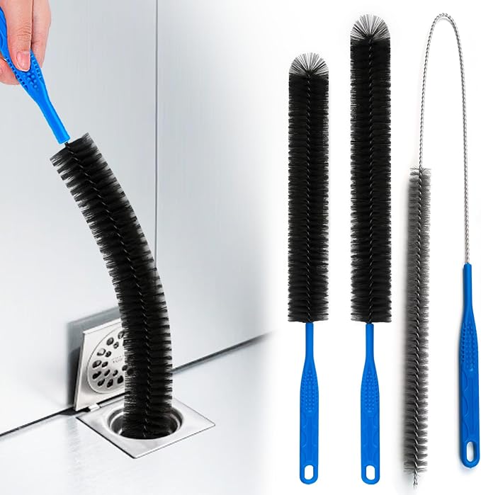 Flexible Cleaning Tool,Bendable Sewer Drain Brush, Long Pipe Cleaner for Home Kitchen Sink, Shower and Tub Hair Clogs