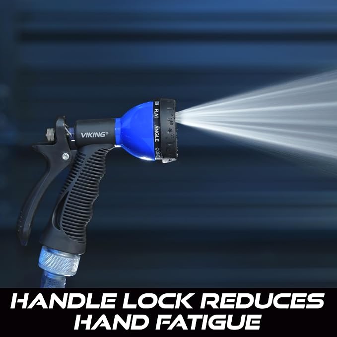 VIKING Garden Hose Nozzle with 8 Spray Patterns for Washing Cars | Water Hose Nozzle for Car Washing Kit, Watering Plants, Washing Pets, and Home Use