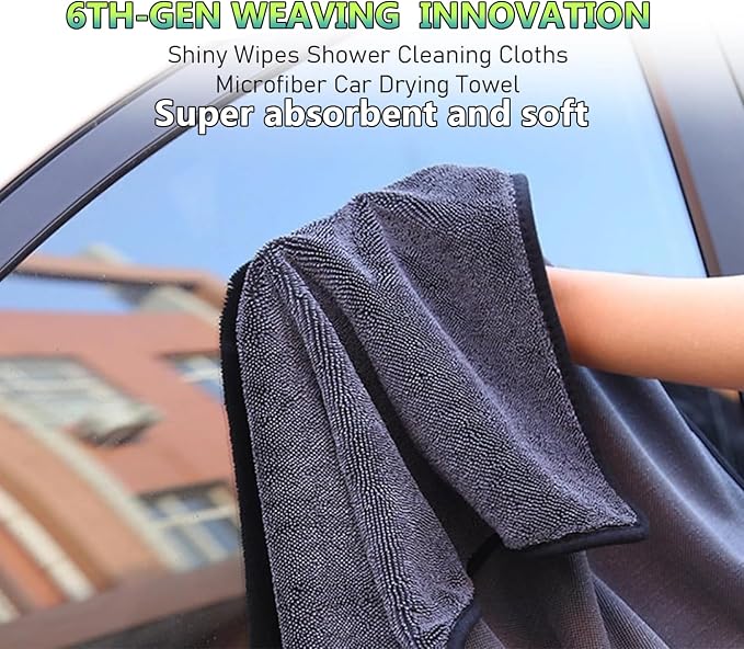 Shiny Shower Cleaning Cloth, Super Absorbent Bath Towels, Shower Doors Drying Towels, Streak Free Glass Window Car Mirror Microfiber Cleaning Cloths (1, 16"X24")