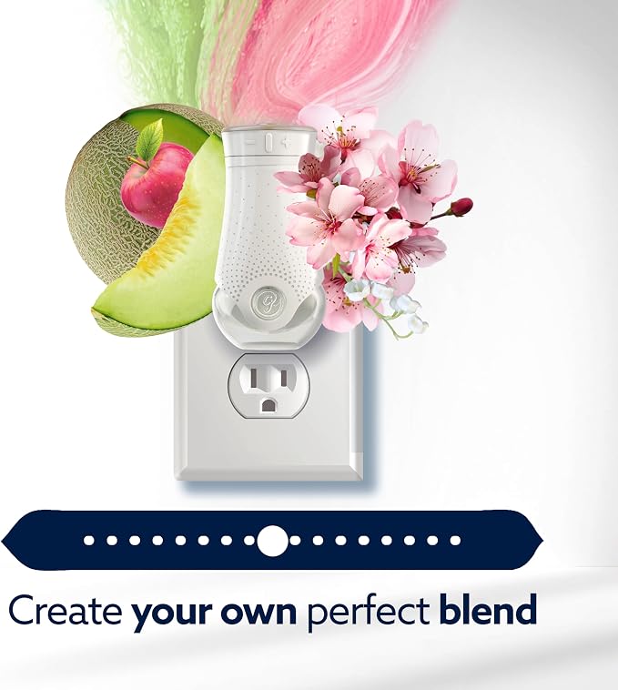 Glade PlugIns with CustomScent Technology, Eucalyptus & Waterlily, 1 Warmer + 2 Refills and Glade PlugIns Refills, Melon & Cherry Blossom, 5 Refills