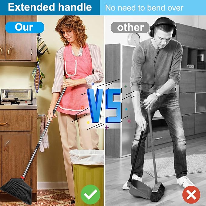 Outdoor Indoor Broom- CLDREAM Angle Broom is Perfect Commercial Courtyard Garage Home Kitchen Office Floor Shower