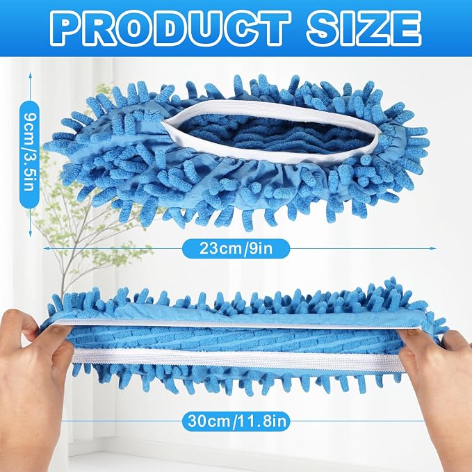 Mop Slippers Shoes, 5 Pairs (10 Pieces) Microfiber Shoe Covers | Floor Cleaning Tools Shoe Cover, Soft Machine Washable Reusable Microfiber Foot Socks for House Kitchen Office