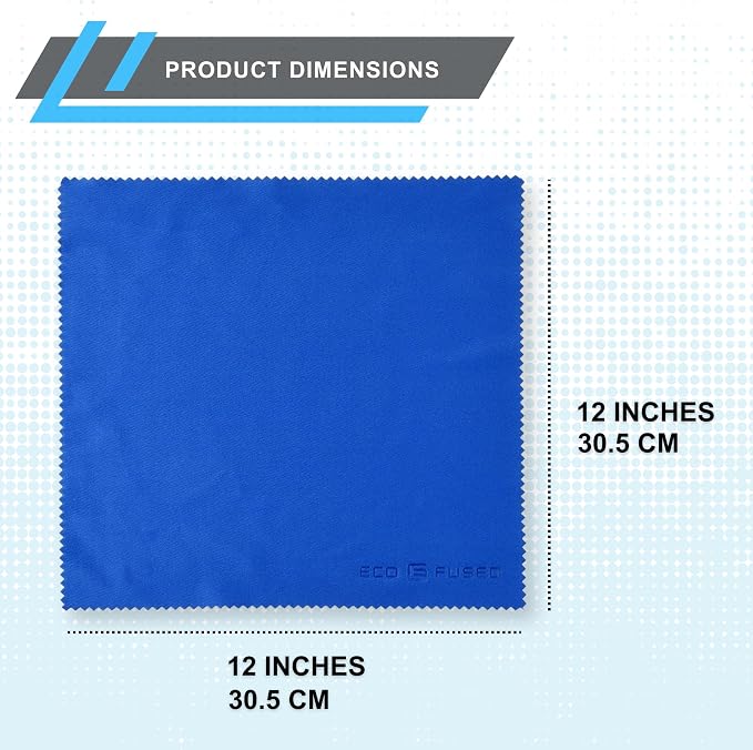 Eco-Fused Microfiber Cleaning Cloth - 12x12 Inch Microfiber Cloth - Pack of 20 Large Cleaning Cloths - Microfiber Cleaning Cloth for Electronics and Monitors