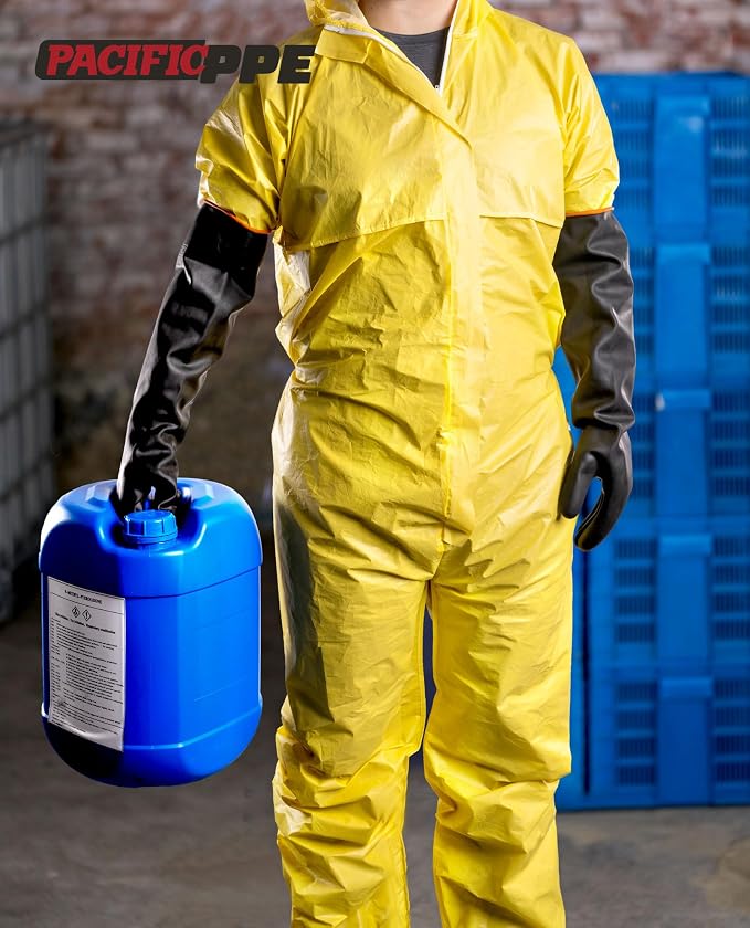 PACIFIC PPE 22 Inch Latex Chemical Resistant Gloves, Heavy Duty, Waterproof | Puncture resistant, acid, oil and alkali resistant, waterproof, reusable protection for industrial cleaning and gardening