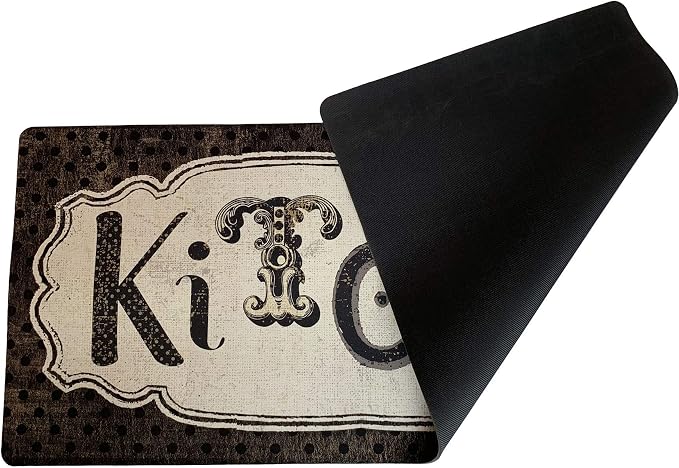 Kitchen Rug Non Slip, Durable Natural Rubber Rug Runner for Kitchen Antique Style Chef Mat, 48''×20''