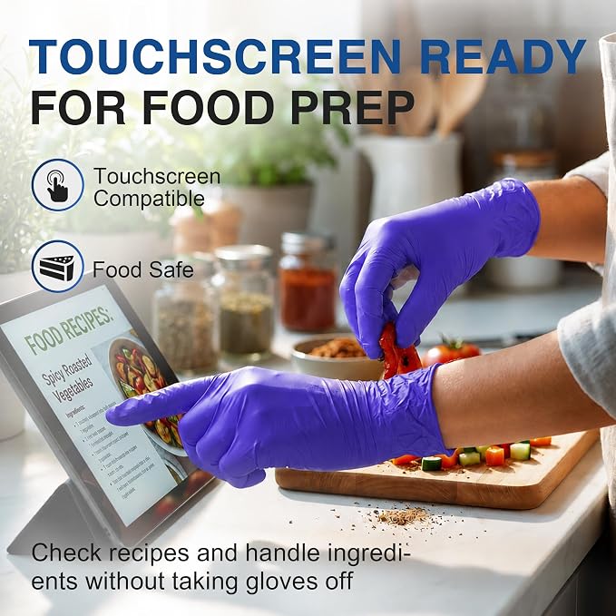Schneider Medical Nitrile Exam Gloves, Powder & Latex Free, Darkblue | Disposable for Medical Exams, Cooking, Food Prep, Cleaning, Home, Household Use