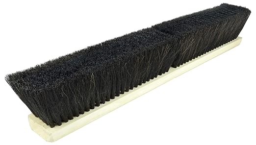 Weiler 42016 Tampico Fiber Medium Sweep Floor Brush, Black Center Fill, 2-1/2" Handle Width, 18" Overall Length, Natural