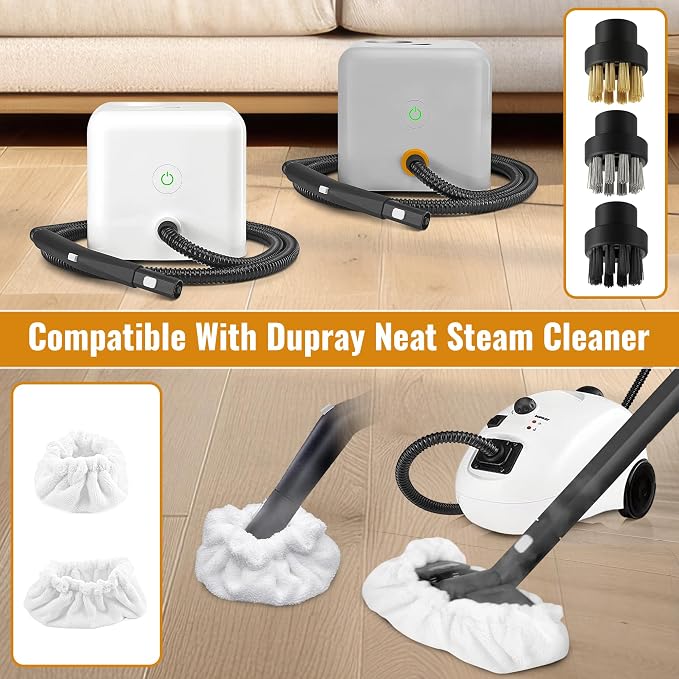 Steam Cleaning Pack Compatible with Dupray Steam Cleaners, 18 Pcs Clean Accessory Kit: Include Everything Needed for deep Cleaning on Multiple Surfaces,No-Steam Cleaner Attachments Included
