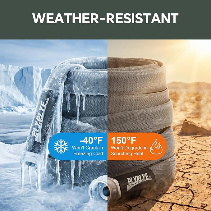 Garden Hose 25ft, Ultra-Light & Flexible Water Hose, Gray | Made of TPU(Not PVC) Hose, Non-Shrinking, Easy to Store, Drinking Water Safe Material, All-weather Use