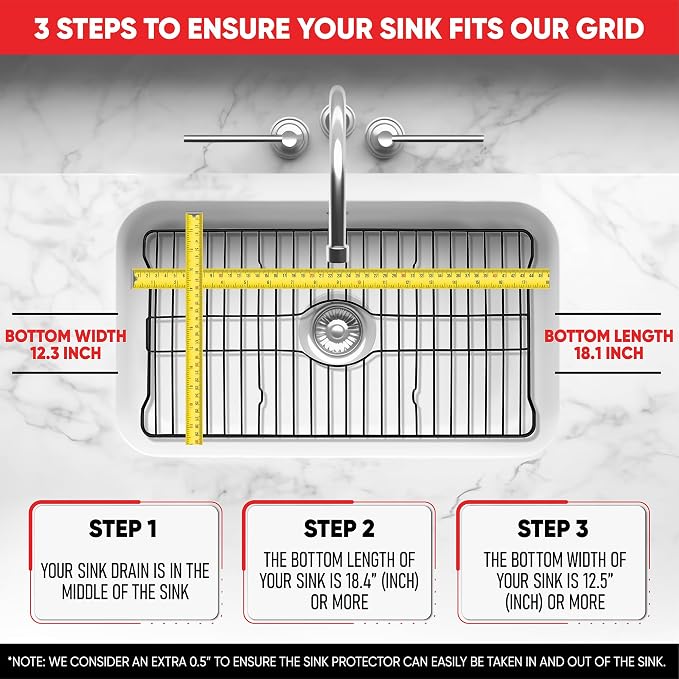 Better Houseware Sink Protectors for Kitchen Sink, Protective Metal Grid, 18.1x12.3x1 inches, Black Kitchen Sink Mat to Shield Sink Base from Scratches, Rust-Resistant Coating, L