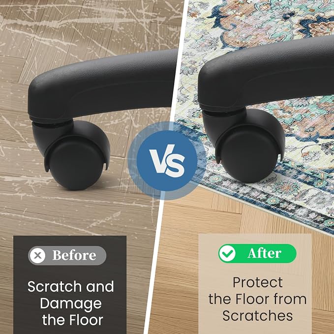 Office Chair Mat for Hardwood Floor&Tile Floor,36"X 48"-Blue Flower | Heavy Duty Desk Chair Mat for Hard Floors,Under Desk Rug for Rolling Computer Chair,Anti Slip,Low Pile Carpet Floor