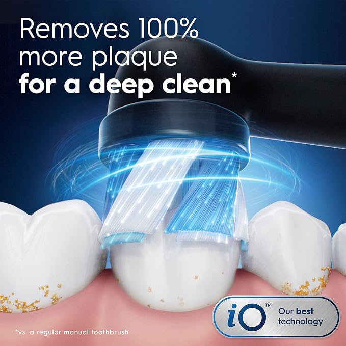 Oral-B iO Ultimate Clean Replacement Brush Heads, 5 Count, 4 Ultimate Clean + 1 Gum & Sensitive Black