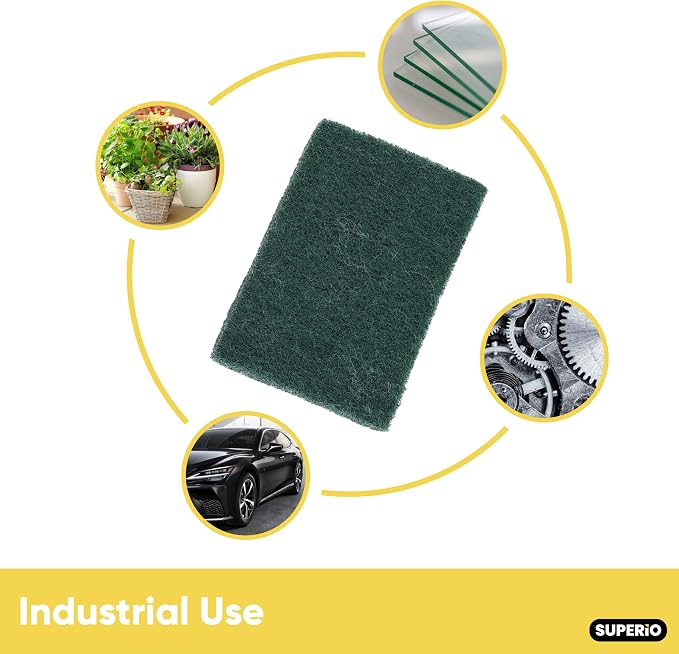 Scouring Pad Non-Scratching Scrubber Non-Scratch Cleaning Scrub Pads Heavy Duty Scouring Pad Reusable Kitchen Scrubbing Pad Pack of 27 Green, by Superio