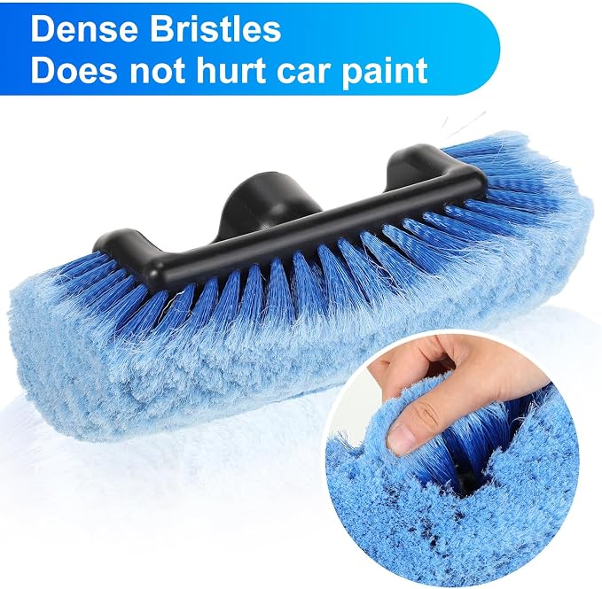 Tanlade 2 Pcs Car Wash Brush Heads Soft Bristle Flow Thru,12 Inch,Blue (Pack of 2)