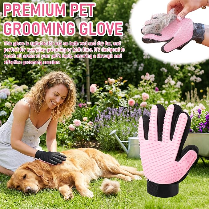 Premium Dog Washing Hose Attachment, Dog Shower Attachment with Pet Grooming Glove, 8-in-1 Sprayer Garden Hose Nozzle with Soap Dispenser Bottle for Garden, Pet Shower and Car Wash