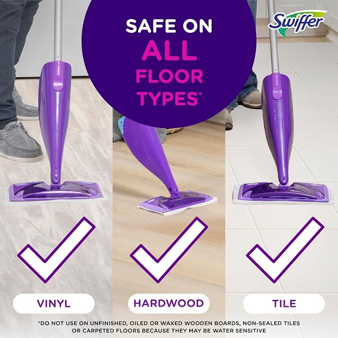 Swiffer WetJet Multi-Purpose and Hardwood Liquid Floor Cleaner Solution Refill, with Gain Scent, 42.2 fl oz each, (Pack of 2)