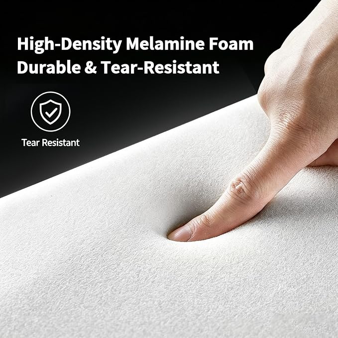 45+5 Bonus Extra Thick Melamine Foam Cleaning Pads | Durable, Heavy Duty Wall Cleaner & Shoe Scrubber, Bathroom, Kitchen, Baseboard, Non-Scratch, Just Add Water