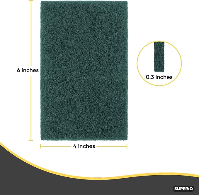 Scouring Pad Non-Scratching Scrubber Non-Scratch Cleaning Scrub Pads Heavy Duty Scouring Pad Reusable Kitchen Scrubbing Pad Pack of 27 Green, by Superio