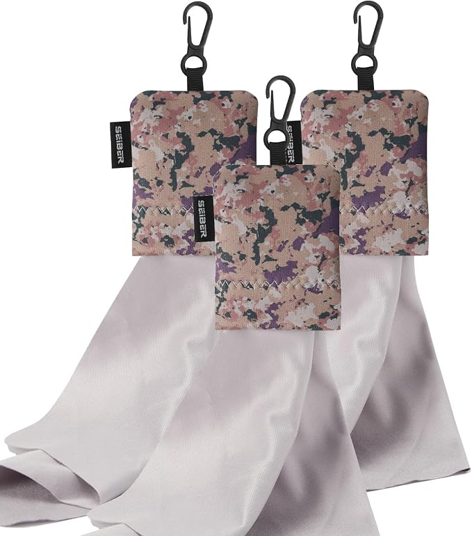 SEIBER Microfiber Eyeglass Cleaning Cloth with Pouch, 3PCS, Camo Desert | Neoprene Pouch 7x7 Inch Cloth,Soft Glasses Cleaning Cloth, For Sunglasses, Laptops, Camera Screens, Self-Closing Design