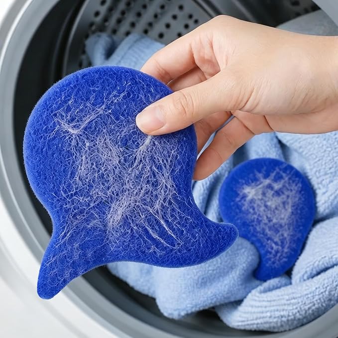 4pcs Pet Hair Removers for Laundry, Reusable Dog & Cat Washer Hair Removers Effectively Removes Pet Lint Tool for Clothes Washing Machines and Dryers