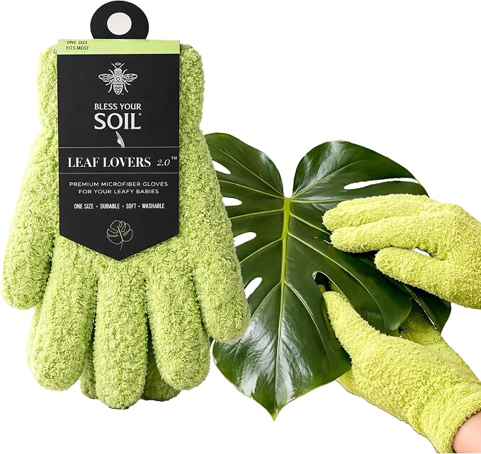 Microfiber Dusting Gloves for Plants, Premium Leaf Cleaning Gloves for Houseplants - Reusable, Lint Free