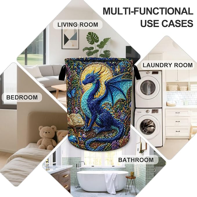 Animal Laundry Basket Foldable Oxford Laundry Hamper With Handle For Room Bathroom Bedroom