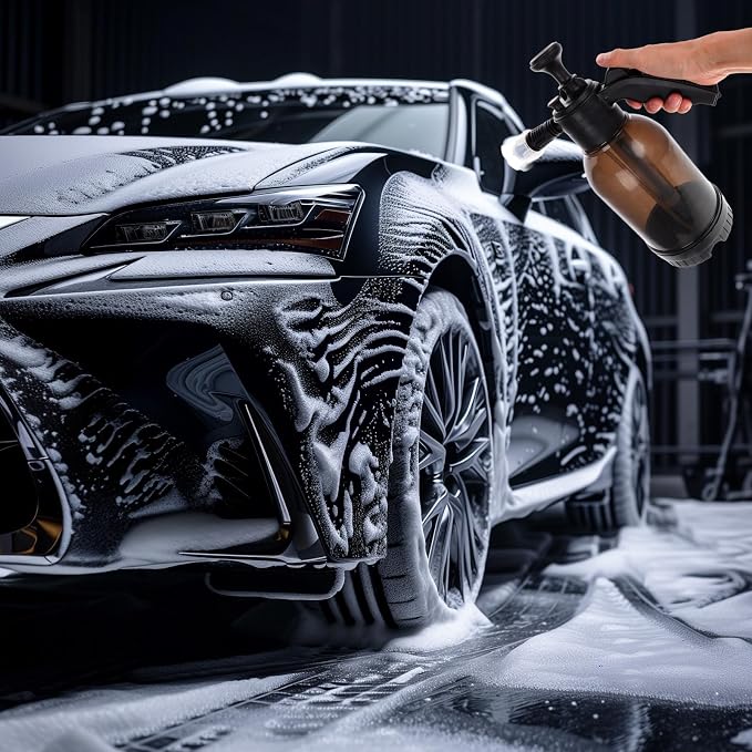 Veemoon Car Foam Sprayer with Pressurized Bottle, High-Pressure Pump Sprayer for Car Wash Detailing and Brake Cleaning, Portable Automotive Foam Gun for Professional Use