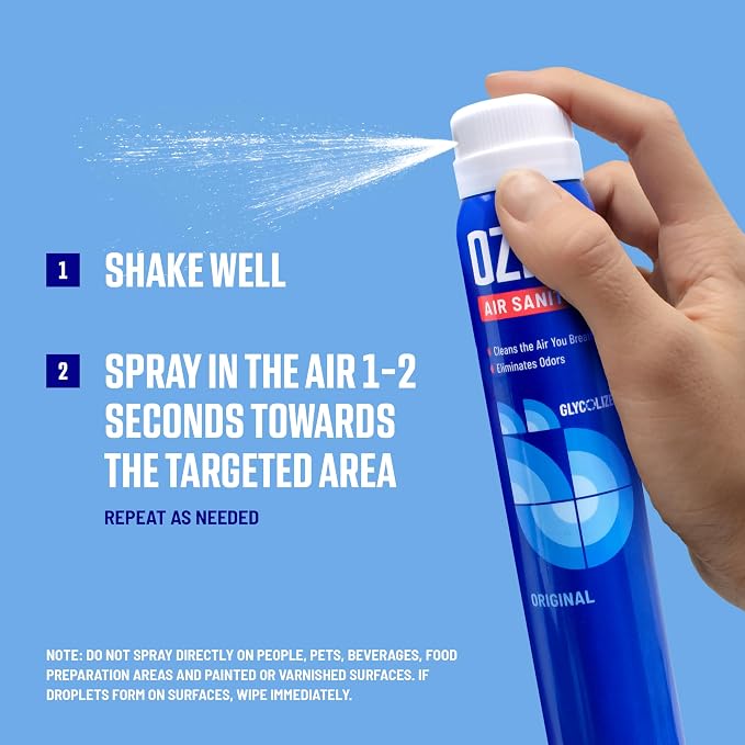 Ozium 0.8 Oz. Air Sanitizer and Odor Eliminator Spray | For Homes, Cars, Offices and More, Citrus Scent, Pack of 6