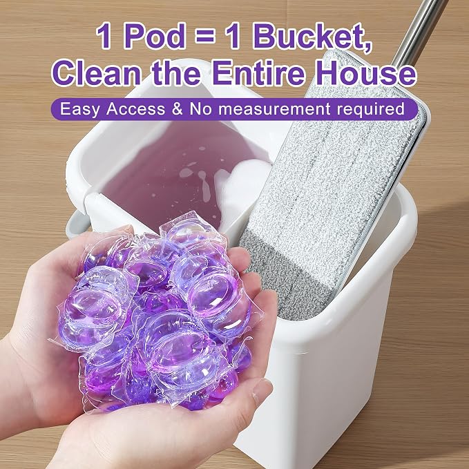 JOYMOOP Floor Cleaner Pods, 30 Count, Freesia Scent,works with Mop Bucket | For Hardwood Floor Cleaning | Powerful Cleaning | Easy to Use | Dries Quickly Without Leaving Streaks | Pleasant Scent