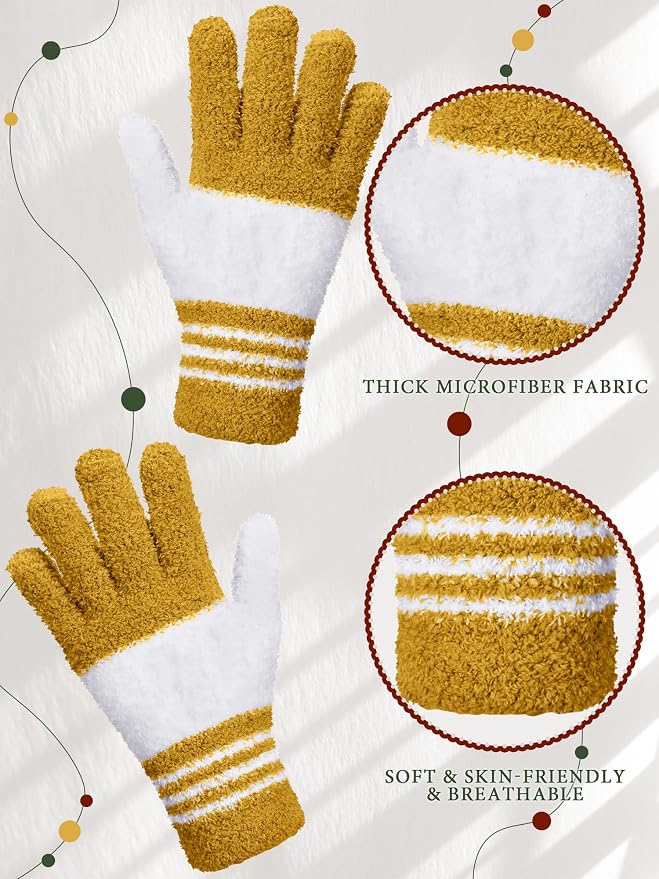 Patelai 3 Pairs Microfiber Dusting Gloves for Plants Leaf, Small | Dark Blue, Gray, Khaki, White,Plant Cleaning Gloves, Reusable Washable Gloves,House Furniture Blinds Dusting