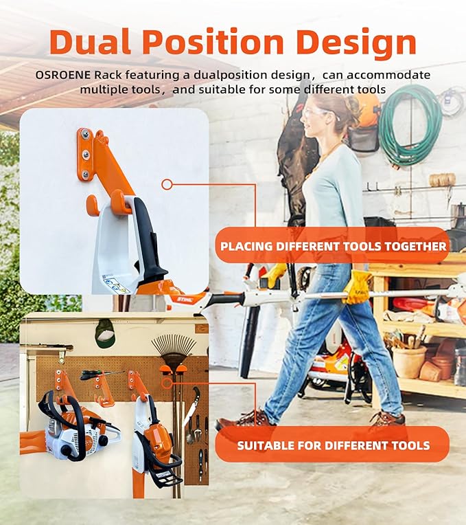 Chainsaw Hanger, 1 Pack Chainsaw Holder Wall Mount, Chain Saw Storage Rack | Heavy Duty Chainsaw Holder, Chainsaw Hook,Stihl Tool Hangers & Wall Hanger, Fit Chainsaws and Wrench for Garage Organization.