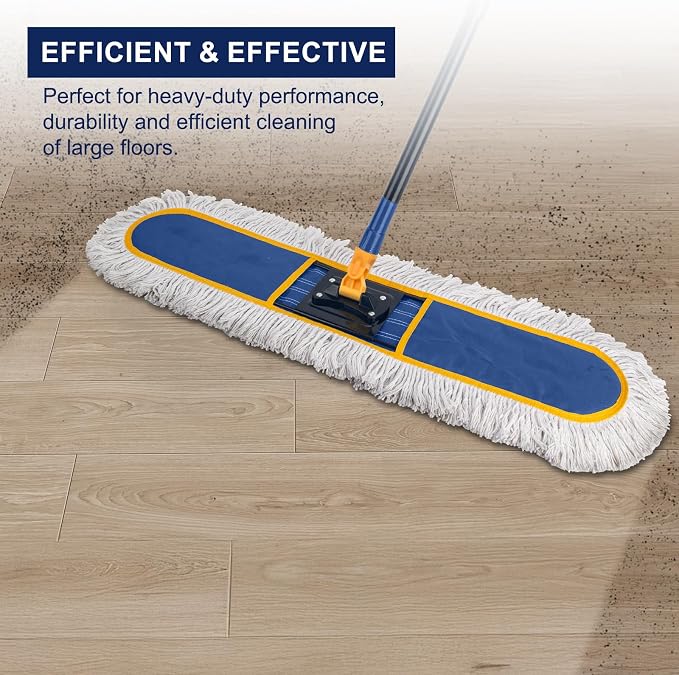 KeFanta 24" Commercial Dust Mop Replacement Heads,3 Pack Reusable Pads | Industrial Washable Cotton Dust Mop Refill for Floor Cleaning & Janitorial Supplies,Only Compatible with Kefanta Dust Mops