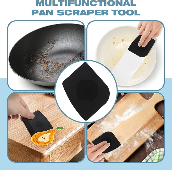 Cast Iron Scrubber Dish Scrub Brush for Cast Iron Pan Skillet | 316 Cast Iron Cleaner, Chain Mail Scrubber Cast Iron, Dish Scouring Pad, Dishwasher Safe, Cleaning Kit, Blue