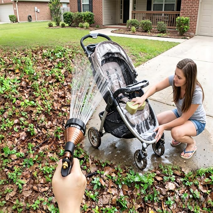 Water Hose Nozzle Spray Nozzle, Metal Garden Hose Nozzle with Adjustable Spray Patterns, Perfect for Watering Plants, Washing Cars