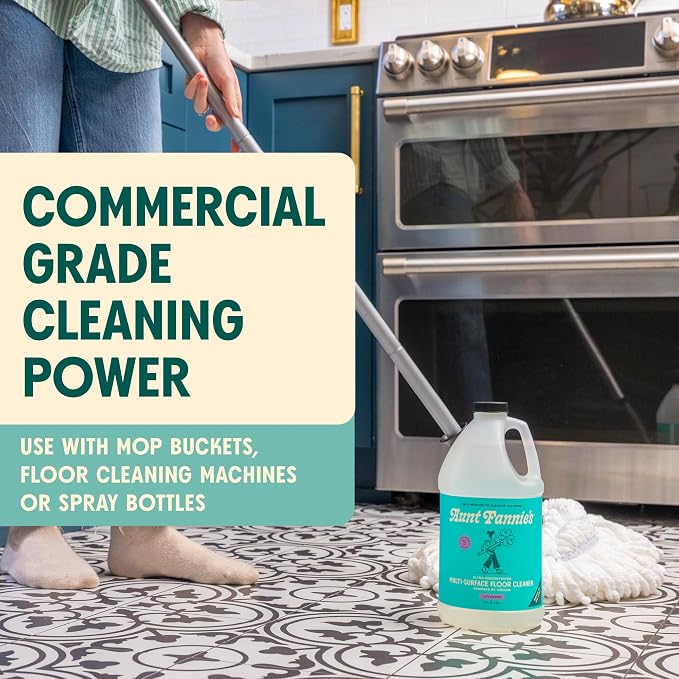 Aunt Fannie's Ultra Concentrated Vinegar Floor Cleaner, Lavender, 64 oz | Makes Up to 32 Gallons, No Rinsing, Safe for Sealed Tile Vinyl Hardwood Laminate & Linoleum, Kid and Pet Safe, Made in USA