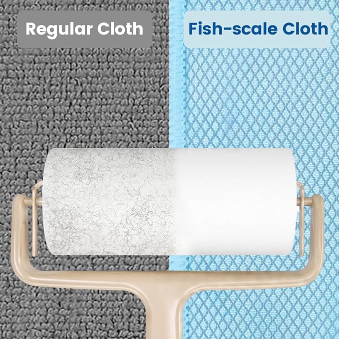 Niveaya Microfiber Glass Cleaning Cloth, Reusable Fish Scale Cloth 8 Pack | Streak Free Lint Free Cleaning Towels, Quick Drying Polishing Cloth for Window, Kitchen, Shower, Stainless Steel, Auto