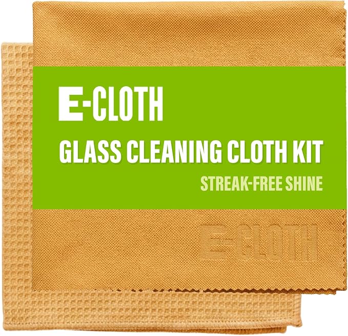 E-Cloth Window and Glass Cleaner Kit, Just Add Water - 1 Kit | Chemical-Free Cleaning - Reusable & Machine Washable Towel, Versatile Use for Mirrors, Cars, & Lenses, Tangerine Orange