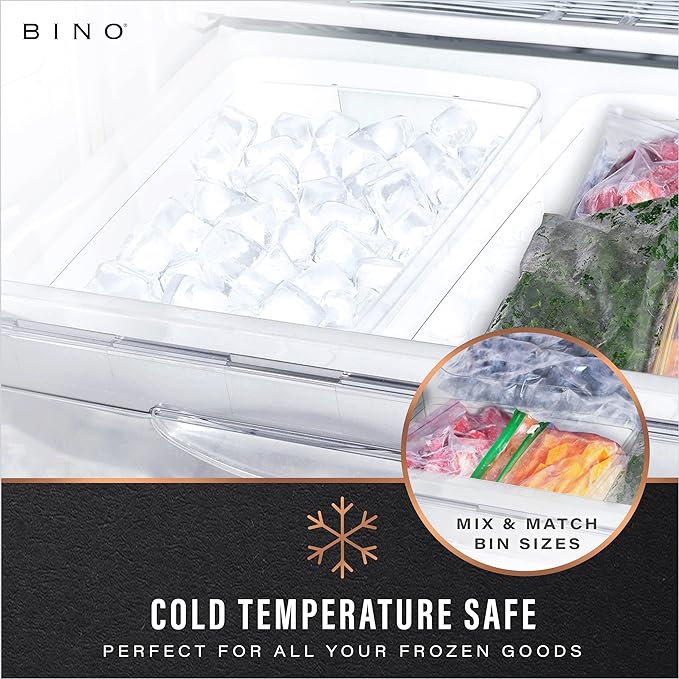 BINO | Plastic Storage Bins, X-Small - 15 Pack | THE LUCID COLLECTION | Multi-Use Built-In Handles BPA-Free Clear Storage Containers | Fridge Organizer | Pantry & Home Organization