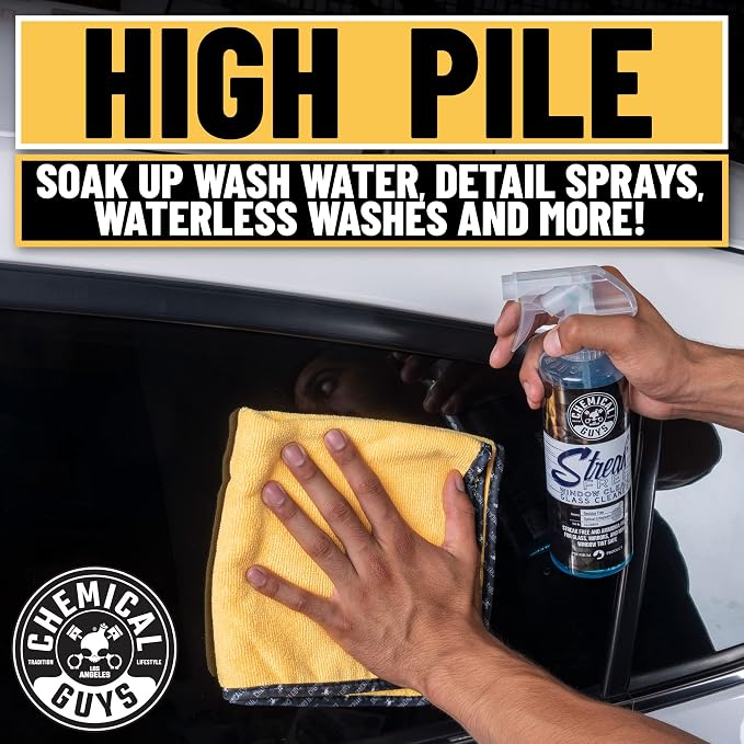Chemical Guys, Professional Microfiber Towels, 16 x 16 in, Gold, 24 Pack | Ultra-soft, scratch-free towels to buff wax, dry panels and clean glass and interiors, machine washable