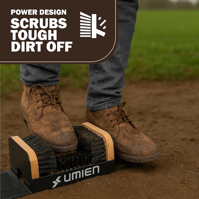 Boot Scraper Outdoor Shoe Brush 2-Pack with Flaps, Mud & Snow | Heavy-Duty Outdoor Use, Weather-Resistant, Durable Bristles, Freestanding