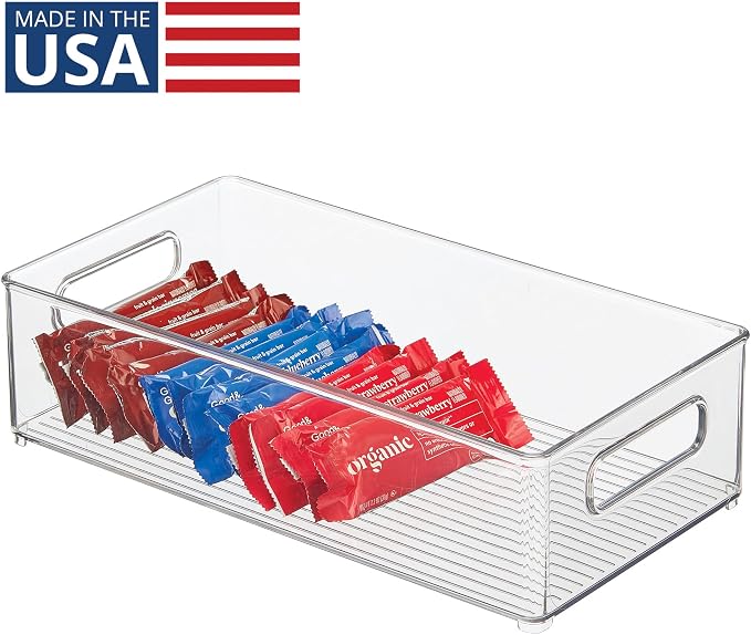 iDesign Stackable Fridge Bin | Storage Bin for Freezer or Pantry Organization, Clear, Made in USA