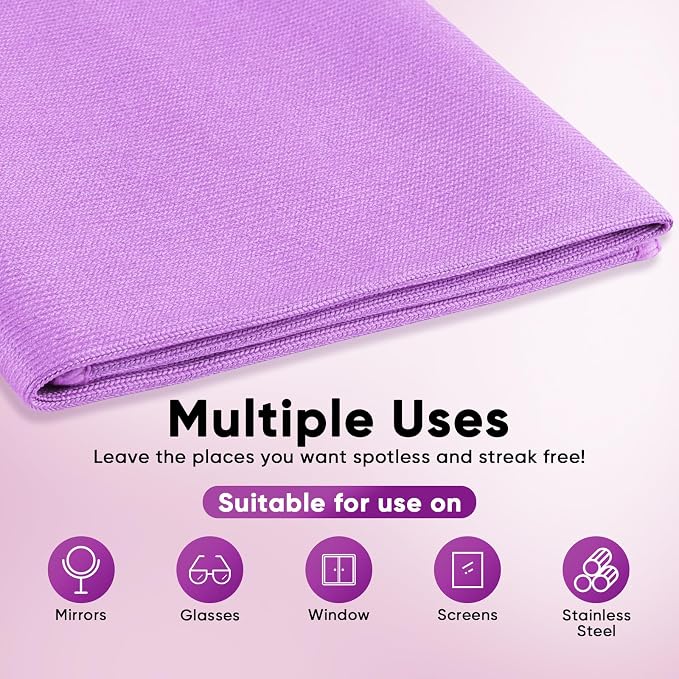 HOMEXCEL Glass Cleaning Cloths 6PK, Streak Free Towel for Windows, 14x16in (Pack of 2)