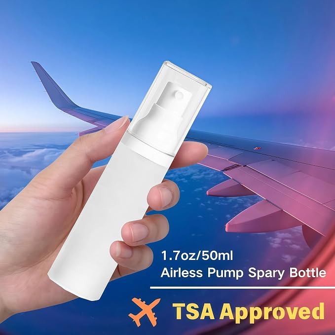 360° Angle Work Small Spray Bottle 1.7oz Travel Size Spray Bottle | Refillable Leak Proof Mini Travel Bottles TSA Approved For Perfume Toner Hair spray Facial Moisturizing | 1.7oz/50ml, 4pack