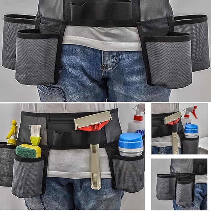 Tool Pouch, Gardening Tool Waist Bag, Cleaning Bottle Belt, Portable Tool Belt, Waist Apron Tool Pouch, House Cleaning Supplies For Housekeeping Water-Resistant Cleaning Caddy Aprons For Cleaning Work